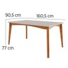 Mesa de Sala Jantar Monalisa c/ Tampo Madeirado c/ Vidro 160cm+ 6 Cadeiras Lady Natural - Nesher - 4