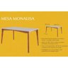 Mesa de Sala Jantar Monalisa c/ Tampo Madeirado c/ Vidro 160cm+ 6 Cadeiras Lady Natural - Nesher - 2