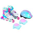 Ver imagem 1 de Patins Inline Ajustavel Kit Proteção Colorido Unitoys 34-37