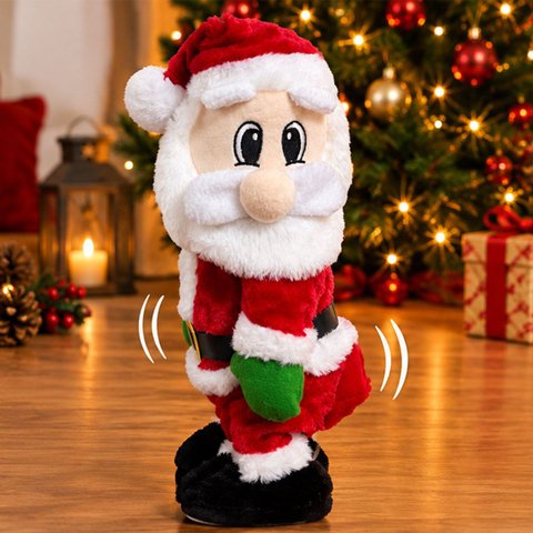 Papai Noel Natalino Rebola Bumbum Os Crias Decoraçao Enfeite Luxo Casa Sala Estante Mesa Arvore Bone
