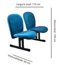 Ver imagem 2 de Cadeira para Escritório em Longarina com 2 Lugares Lombar