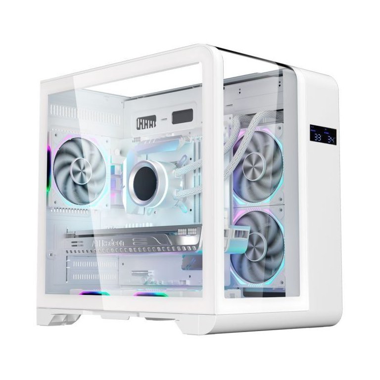 Gab Aquario Top Vidro Cyberpunk White W8ki C/display Digital