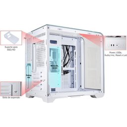 Gab Aquario Top Vidro Cyberpunk White W8ki C/display Digital - 4