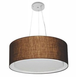 Lustre Pendente Cilíndrico Duplo 50x25cm Café Bivolt - 1