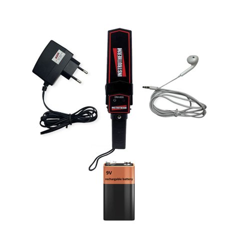 Kit Detector Metais Ferrosos E Não Ferrosos Dm-600 Portátil Com Bateria Recarregável Carregador Fone