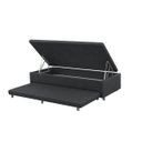 Ver imagem 4 de Base Cama Box Solteiro Baú e Cama Auxiliar 0,88 Helena Vilajo: Suede Preto