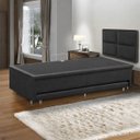 Ver imagem 1 de Base Cama Box Solteiro Baú e Cama Auxiliar 0,88 Helena Vilajo: Suede Preto