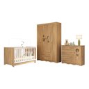 Ver imagem 1 de Quarto de Bebê Completo com Berço Americano 3 em 1 Sonho Multimóveis Mp4815 Madeirado