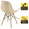 Conjunto Mesa de Jantar Redonda Marci Branca 100cm com 4 Cadeiras Eames Eiffel - Nude - 4