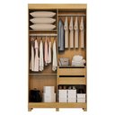 Ver imagem 2 de Guarda Roupa Casal Quero 4 Portas de Bater 2 Gavetas MDF Cinamomo Valdemóveis