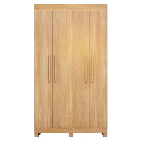 Guarda Roupa Casal Quero 4 Portas de Bater 2 Gavetas MDF Cinamomo Valdemóveis