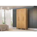 Ver imagem 3 de Guarda Roupa Casal Quero 4 Portas de Bater 2 Gavetas MDF Cinamomo Valdemóveis