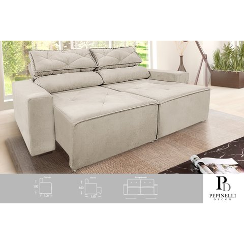 Sofá Retrátil e Reclinável 1,50m com Molas – Conforto e Estilo para Sua Sala