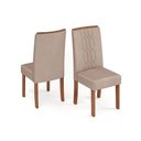 Ver imagem 5 de Sala de Jantar Completa Itália Tampo Madeirado C/ Vidro Curvo 136x136cm e 8 Cadeiras Zoe Cedro/off