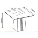 Ver imagem 2 de Sala de Jantar Completa Itália Tampo Madeirado C/ Vidro Curvo 136x136cm e 8 Cadeiras Zoe Cedro/off