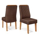 Ver imagem 1 de Conjunto 2 Cadeiras Laura - DJ Móveis Carvalho Euroupeu/Marrom Café