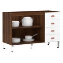 Ver imagem 2 de Balcão de Pia sem Tampo para Cozinha 120cm 2 Portas 4 Gavetas Safira Luciane Móveis