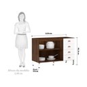 Ver imagem 3 de Balcão de Pia sem Tampo para Cozinha 120cm 2 Portas 4 Gavetas Safira Luciane Móveis