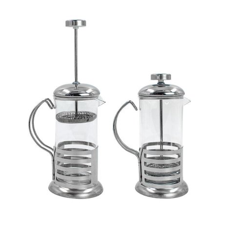 Cafeteira Prensa Francesa Infusor Cremeira Vidro e Aço Inox 350ml Cafe Cha