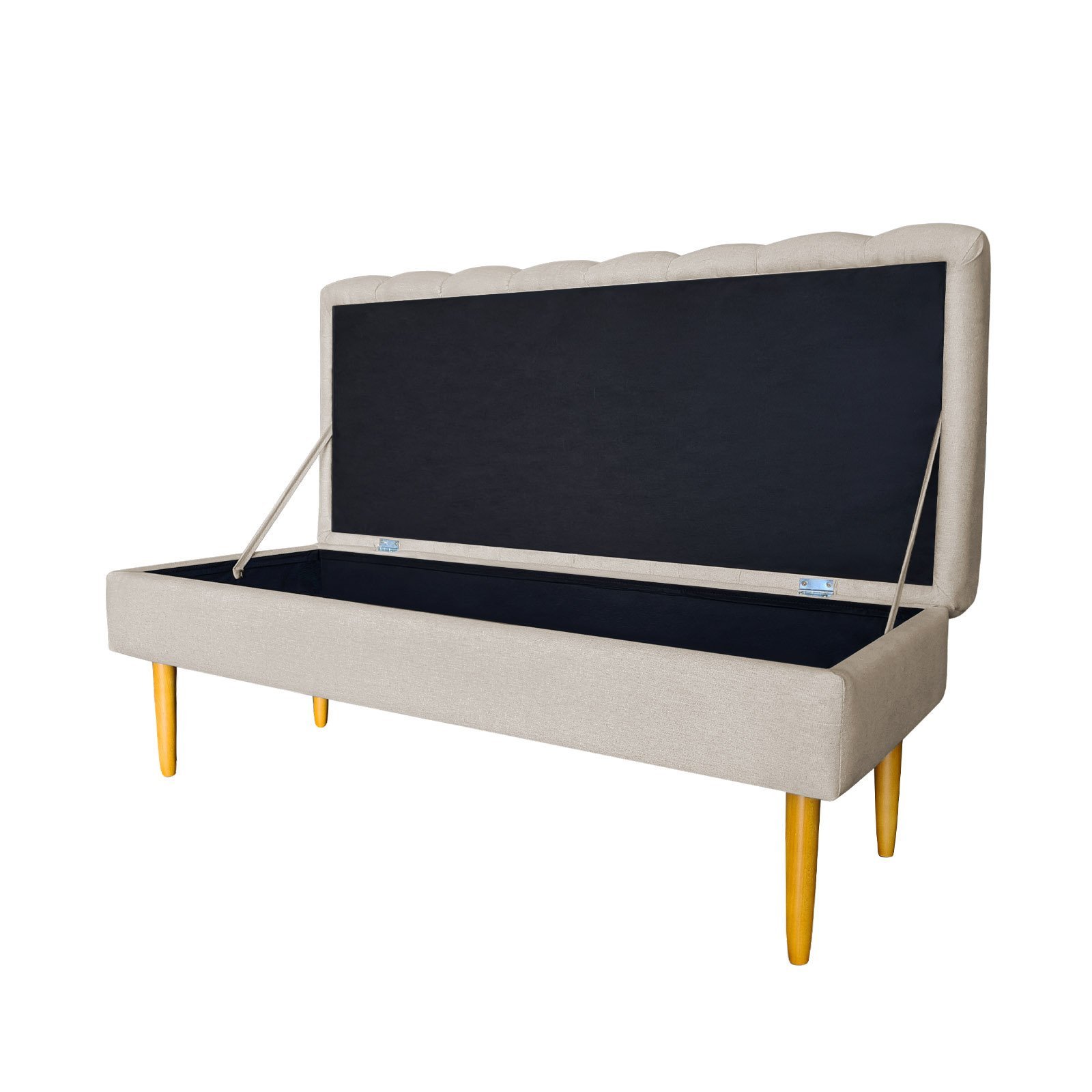 Banco Bau Jade 120cm Suede Bege - Am Interiores - 3