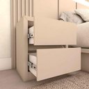 Ver mais imagens de Cama Solteiro Cabeceira e Mesa C/ 2 Gavetas sob Medida Mdf Cor:titânio