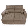 Sofá Retrátil e Reclinável 1,80M Molas Ensacadas e Costura Tripla Cama Inbox Nobre Suede Bege - 5
