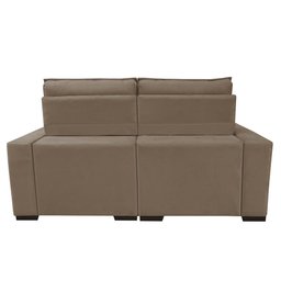 Sofá Retrátil e Reclinável 1,80M Molas Ensacadas e Costura Tripla Cama Inbox Nobre Suede Bege - 6