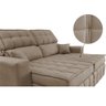 Sofá Retrátil e Reclinável 1,80M Molas Ensacadas e Costura Tripla Cama Inbox Nobre Suede Bege - 4