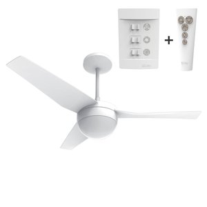 VENTILADOR DE TETO ALISEU JET BRANCO PLUS COM CONTROLE REMOTO E PAREDE SUPER SILENCIOSO 220V