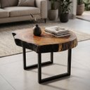 Ver imagem 3 de Mesa de Centro Bolacha Borda Carbonizada Shou Sugi Ban