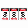 Combo 3 Placas De Sinalização Perigo Tóxico 20x30 Acesso - S-209 F9e - 3
