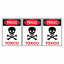 Ver imagem 3 de Combo 3 Placas De Sinalização Perigo Tóxico 20x30 Acesso - S-209 F9e