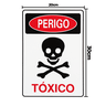 Combo 3 Placas De Sinalização Perigo Tóxico 20x30 Acesso - S-209 F9e - 2