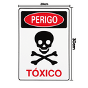 Ver imagem 2 de Combo 3 Placas De Sinalização Perigo Tóxico 20x30 Acesso - S-209 F9e