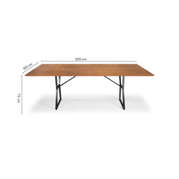Mesa de Jantar Itatiba Aço Carbono Preto Tampo Madeira Âmbar - 2