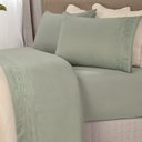 Ver imagem 1 de Jogo de Cama Casal Liso com Bordado 4 Peças - Forest - Bella Notte