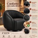 Ver imagem 5 de Poltrona Giratória 360° Orgânica Bouclé Sala Recepção Nuvem:Courino Sintético/ Preto