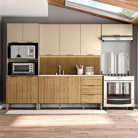 Cozinha Balcao Pia Glam Freijo Vanilla Cp Ripado Freijo Ktp