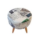 Ver imagem 2 de Puff decorativo redondo com pés palito-Suede Paris azul verde