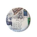 Ver imagem 3 de Puff decorativo redondo com pés palito-Suede Paris azul verde