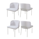 Ver imagem 1 de Kit 4 Cadeiras de Jantar Liz Linho Palha e Metal Champanhe