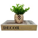 Ver imagem 1 de Conjunto decorativo livro 'Decor' + vaso rose gold cerâmico