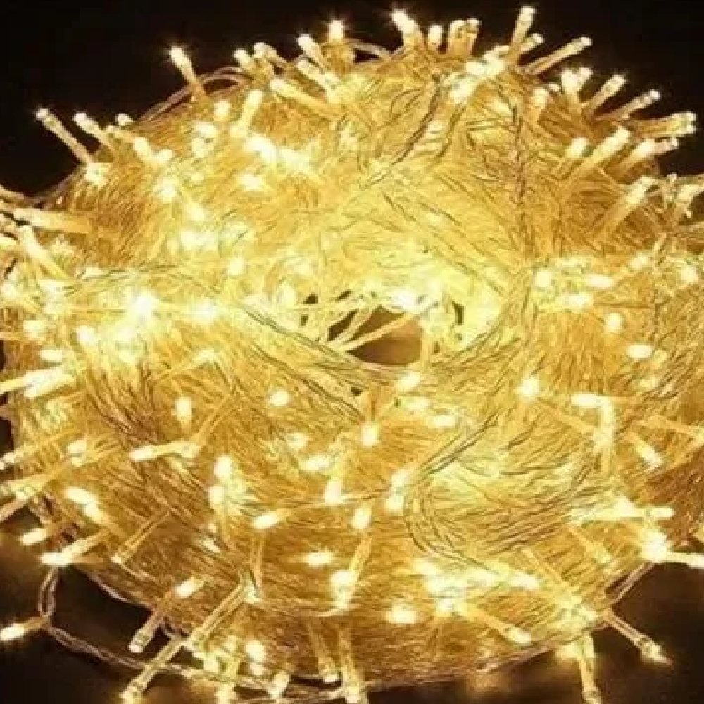 Conjunto de Luzes Natal C/ 100leds 10m 4w Luz Amarela 8 Funções - Lumanti