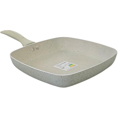 Frigideira Bistequeira Grill Antiaderente Cerâmica Ibiza Vanilla 24cm Casambiente