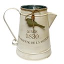 Ver imagem 1 de Vaso Jarro Decor de Metal Provençal Bege com Pássaro 22 Cm