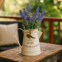 Ver imagem 2 de Vaso Jarro Decor de Metal Provençal Bege com Pássaro 22 Cm