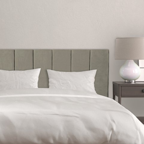 Cabeceira Modulada Estofada Adesiva 1 Módulo em Tiras 20x60cm Cinza