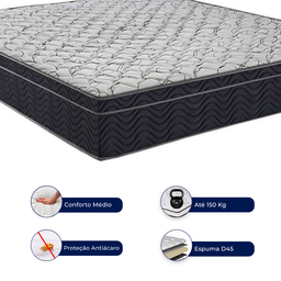 Cama Box Bipartido Queen Bege e Colchão Airtech 150 Espuma Ortobom - 2