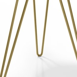 Mesa Lateral Tripé Linea em Aço Estilo Industrial Tampo Redondo com Espelho - Dourado - Lh Móveis - 5