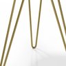 Mesa Lateral Tripé Linea em Aço Estilo Industrial Tampo Redondo com Espelho - Dourado - Lh Móveis - 5